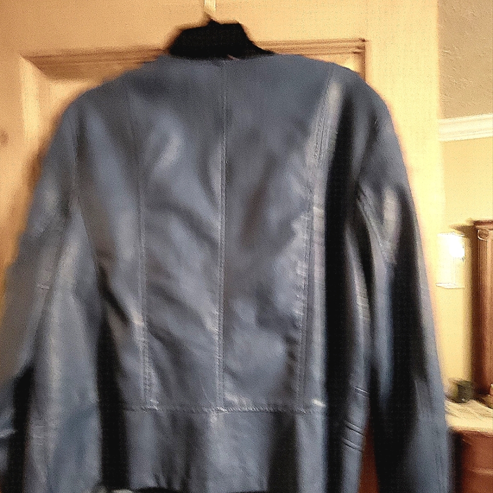 Alfani motorcycle jacket.  Powder blue never worn.  Size XL